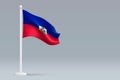 3d realistic national Haiti flag isolated on gray background