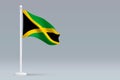 3d realistic national Jamaica flag isolated on gray background