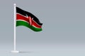 3d realistic national Kenya flag isolated on gray background