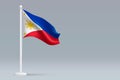 3d realistic national Philippines flag isolated on gray background Royalty Free Stock Photo