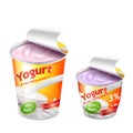 Large and small plastic cup for yogurt