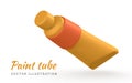 3d realistic paint tube in cartoon style. Vector illustration Royalty Free Stock Photo