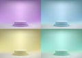 3D Realistic Pastel Podium Steps Mockup