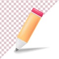3d realistic pencil vector icon illustration with transparant background Royalty Free Stock Photo