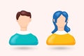 3D realistic Person or People vector illustration, avatar icon 3d