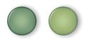 3d realistic pin round button in green and olive pastel colors. Vector isolated illustration Royalty Free Stock Photo