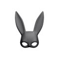 3d realistic rabbit mask isolated on white background. Bdsm outfit for the relaxes, sex, and wellness. Template for sex shop or