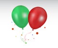 3d Realistic red and green Colorful Balloon