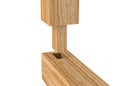 Tenon inserted into a mortis.