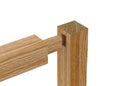 Tenon inserted into a mortis.