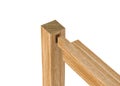 Tenon inserted into a mortis. Royalty Free Stock Photo