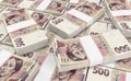 3D realistic render of czech crown ceska koruna national money in czech republic.