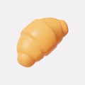 3D realistic render vector croissant icon.