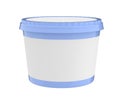 White Food Plastic Tub Container For Dessert, Yogurt, Ice Cream, Sour Sream Or Snack. Ready For Your Design. blue lid.