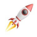 3d realistic rocket isolated on white background. Vector illustration