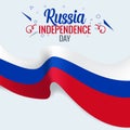 3D Realistic Russian flag waving wind