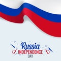 3D Realistic Russian flag waving wind