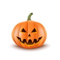 3d Realistic scary pumpkin. Isolated. For decoration. Halloween design.Vector illustration