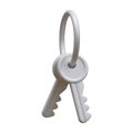 3d realistic silver bunch of keys isolated in light background. Vector illustration Royalty Free Stock Photo