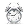 3D realistic silver home alarm clock for concept design. Royalty Free Stock Photo