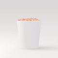 3d realistic snacks disposable cup on a grey background. Vector illustration