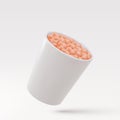 3d realistic snacks disposable cup. Vector illustration