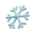 3D realistic snowflake in clay style