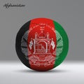 3d realistic soccer ball iwith flag of Afghanistan on studio bac