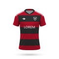 3d realistic soccer jersey in Flamengo style