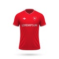 3d realistic soccer jersey in Twente style, shirt template football kit 2023