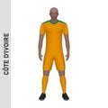 3D realistic soccer player mockup. Cote d'Ivoire Football Team K
