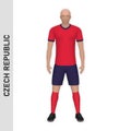 3D realistic soccer player mockup. Czech Republic Football Team