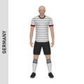 3D realistic soccer player mockup. Germany Football Team Kit tem