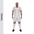 3D realistic soccer player mockup. Tunisia Football Team Kit tem