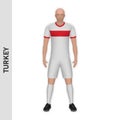 3D realistic soccer player mockup. Turkey Football Team Kit temp