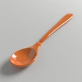 3d realistic Stainless steel glossy metal kitchen spoon isolated over the transparent background. Realistic chrome-plated teaspoon Royalty Free Stock Photo