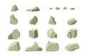 3D realistic stone collection. Royalty Free Stock Photo