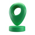 3D Realistic Style green glossy Location map pin gps pointer markers illustration for destination. Geo tag isolated with