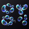 3D realistic transparent isolated soap bubbles Royalty Free Stock Photo