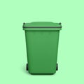 3d realistic trash can isolated on green background. Vector illustration