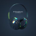 3d realistic vector headphones.