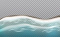 3d realistic vector icon background. sea ocean wave with foam from top view. Royalty Free Stock Photo