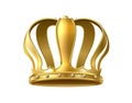 3d realistic vector icon. Golden king crown coronation monarchy symbol. Isolated on white background.