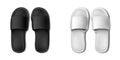 realistic vector icon. Hotel spa slippers in black and white view. Royalty Free Stock Photo