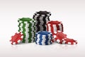 3d realistic vector icon set. Casino poker stack of chips. Isolated on white background. Royalty Free Stock Photo