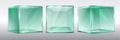 Realistic vector set of transparent glass presentation cubes, isolated Royalty Free Stock Photo