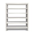 Realistic vector shelf stand in white color from front view. Isolated on white background.
