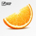 3d realistic vector slice of half an orange