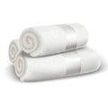 Realistic vector white spa rolled towels isolated