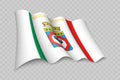 3D Realistic waving Flag of Apulia is a region of Italy